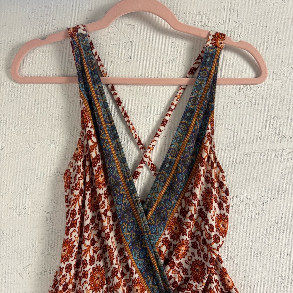 Weavers Floral Boho Patterned Sleeveless Romper Medium Colorful Bohemian - Picture 3 of 11